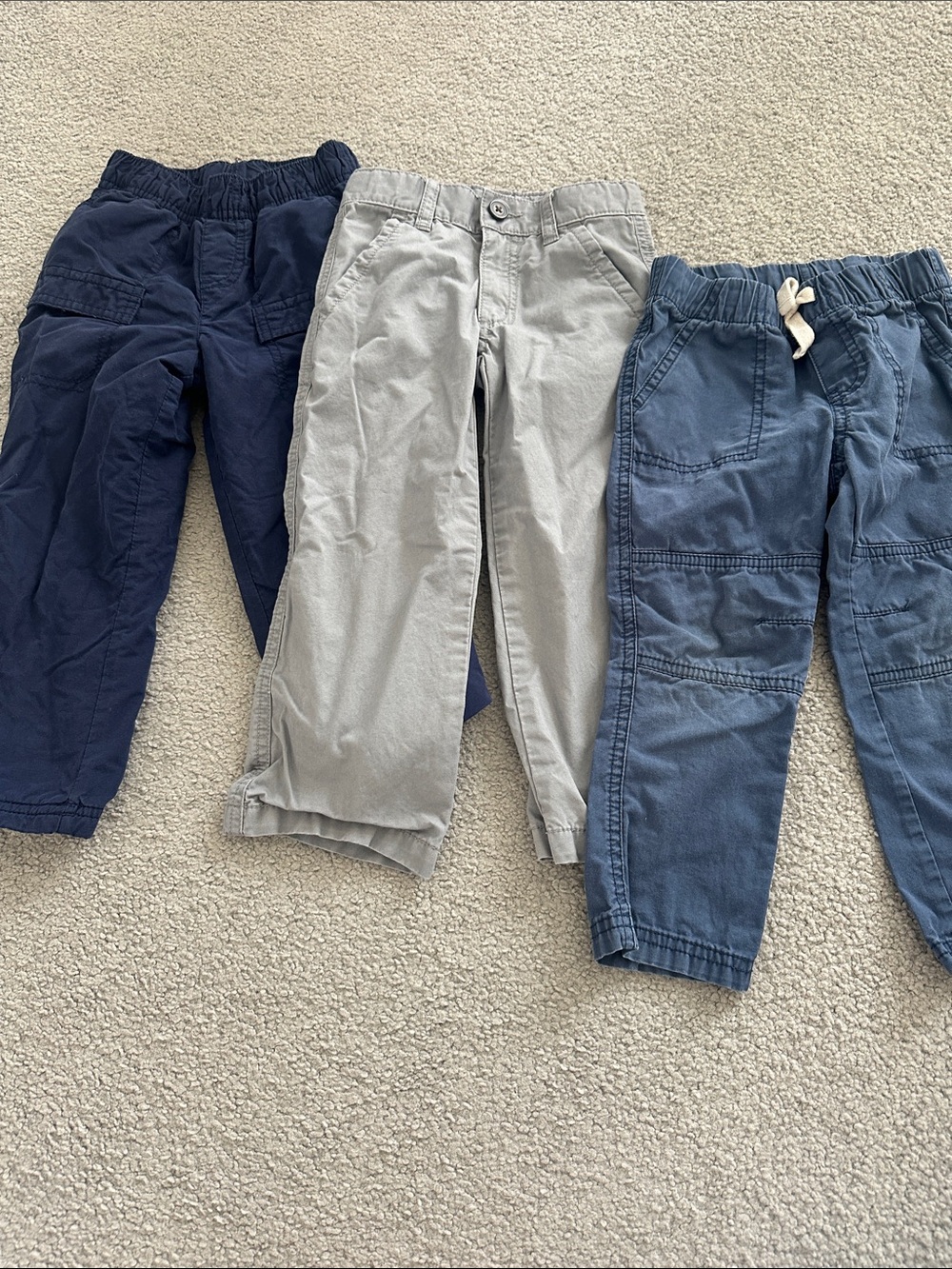 Cat & Jack Boys Three-Pack Pants - Navy, Light Gray, Denim Blue